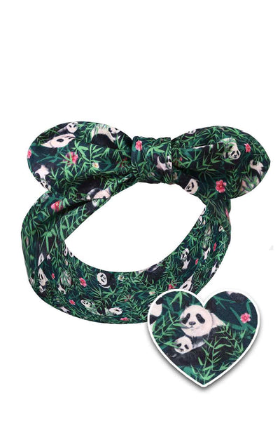 Tie Knot Panda & Bamboo Headband