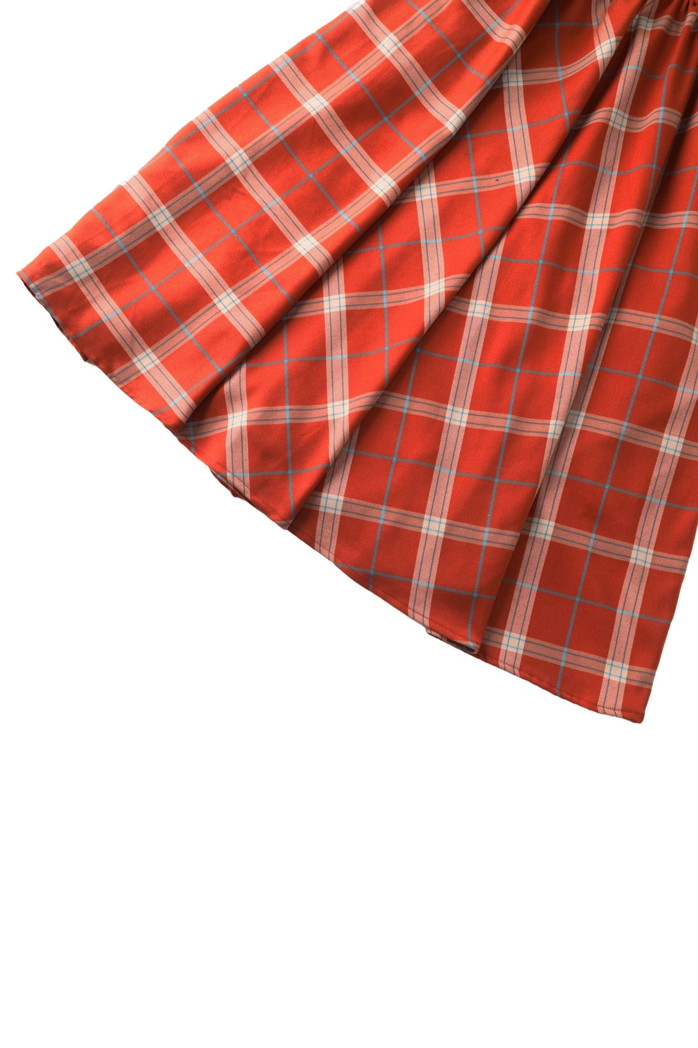 Close up view of Tiffany Cayenne Tartan Coat Dress