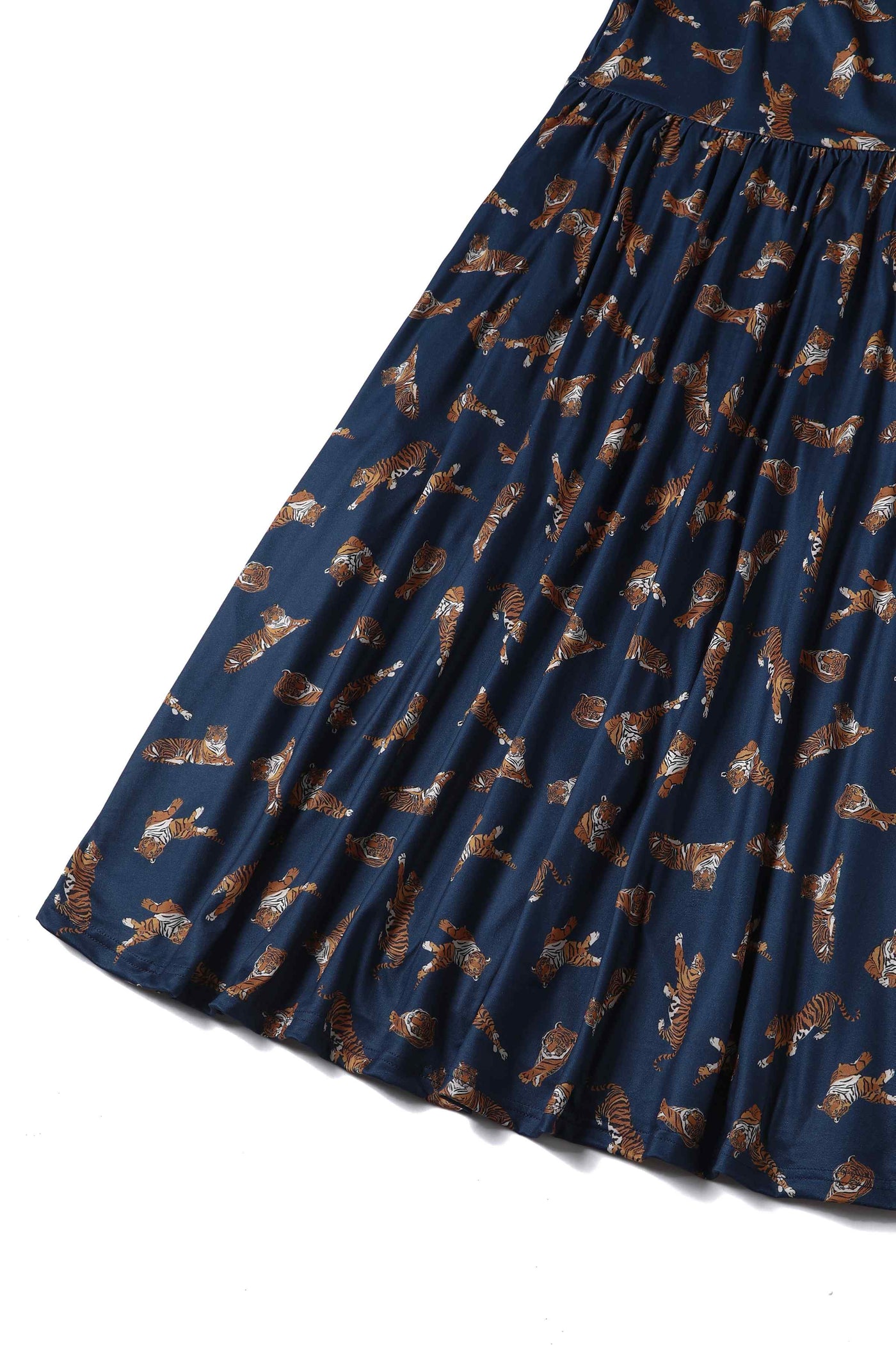 Tiger Print Dress in Navy Blue