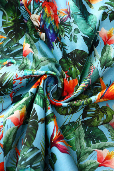Fabric of Penelope Tropical Parrot Shirt Dress