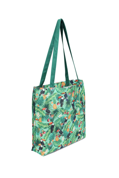 Tropical Toucan Print Beach Tote Bag