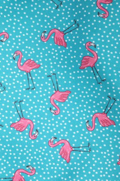 Turquoise Blue Flamingo Print Beach Tote Bag