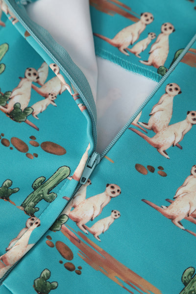Turquoise Meerkat Swing Dress