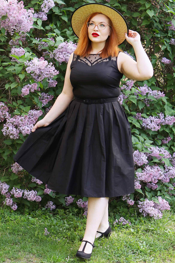 Elizabeth Vintage Style Mesh Party Dress in Black 8