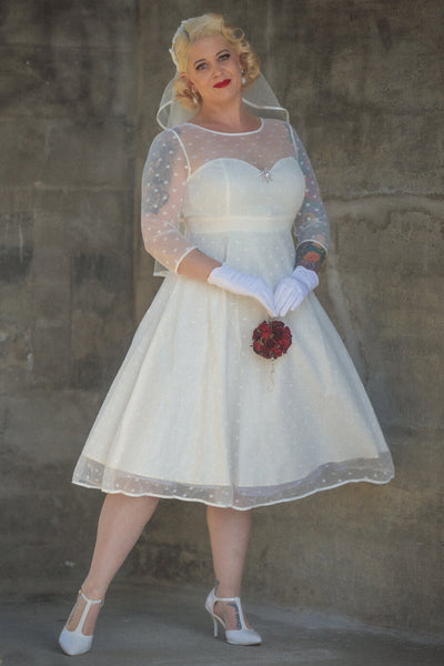vintage inspired bridal dress in white