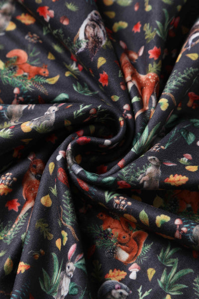 Close up View of Whimsical Woodland Long Sleeved Dress