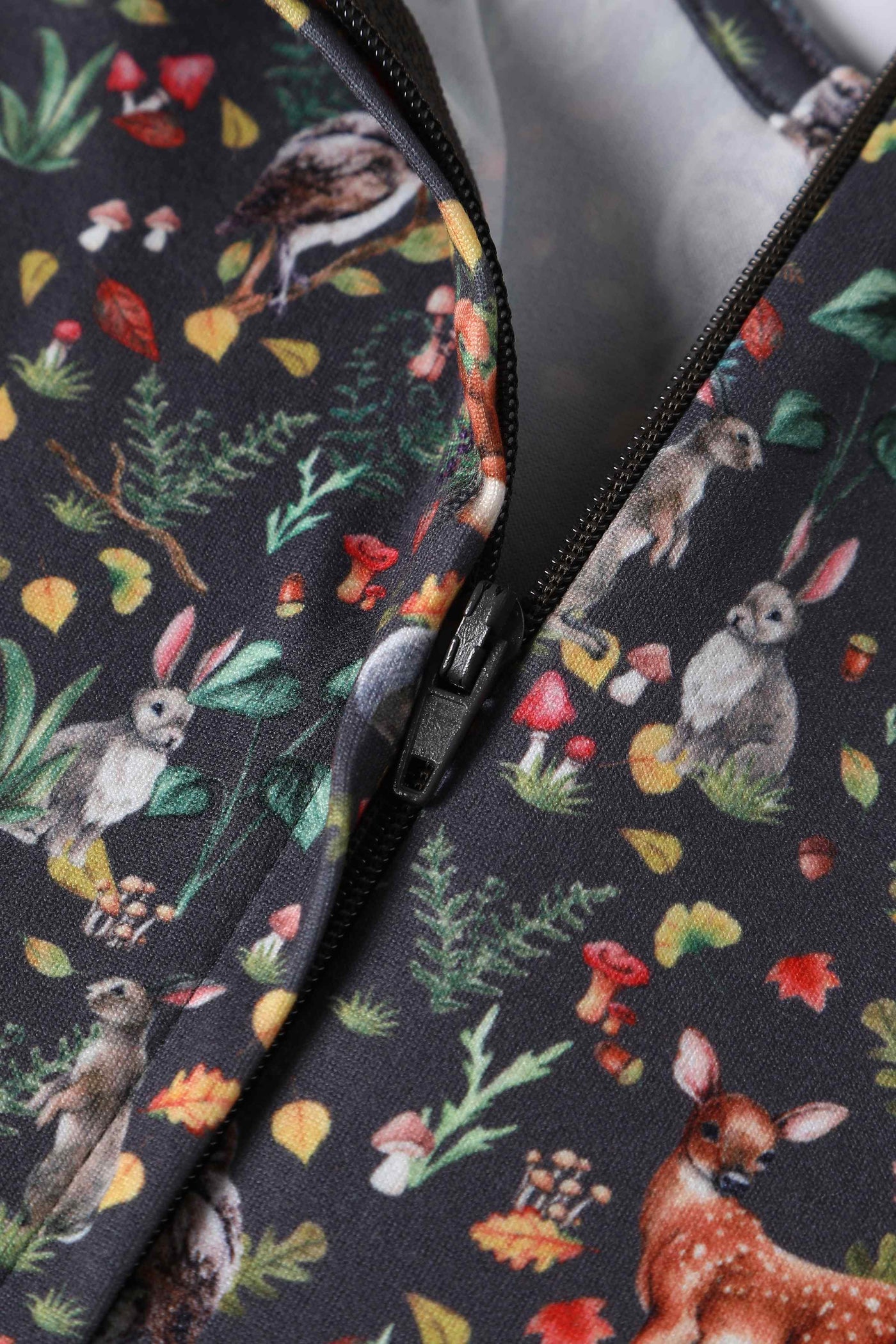 Close up View of Whimsical Woodland Long Sleeved Dress