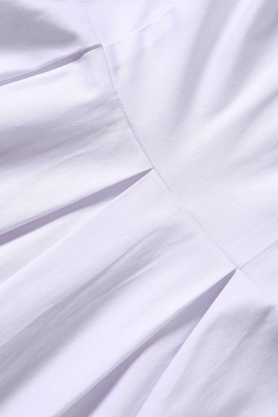 Close up view of White Off Shoulder Midi Dress