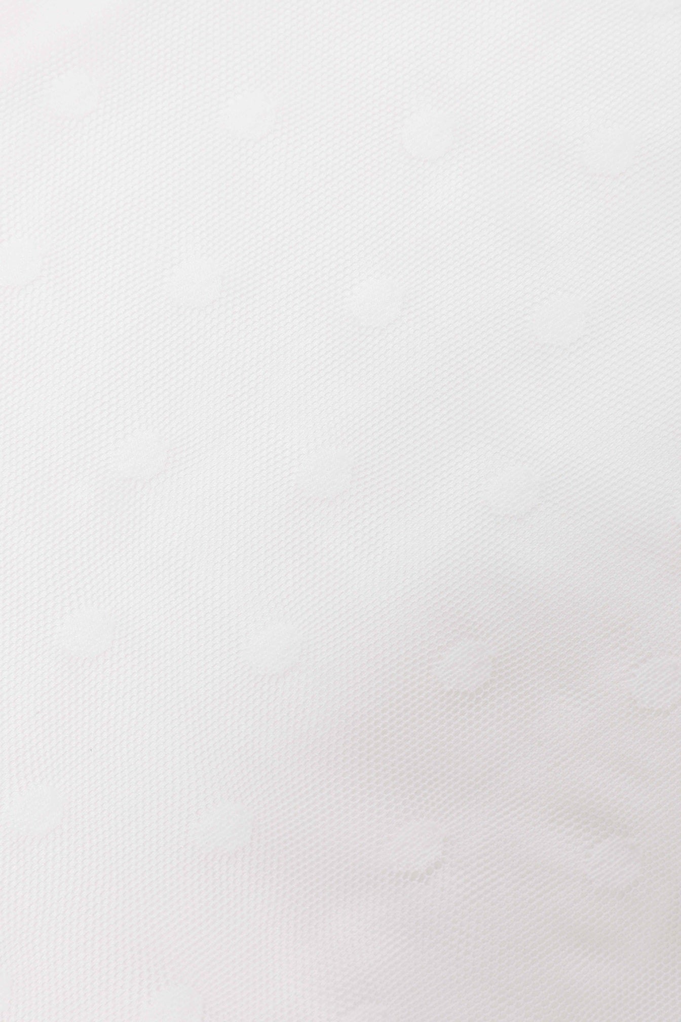Close up view of White Polka Dot Mesh Halter Dress