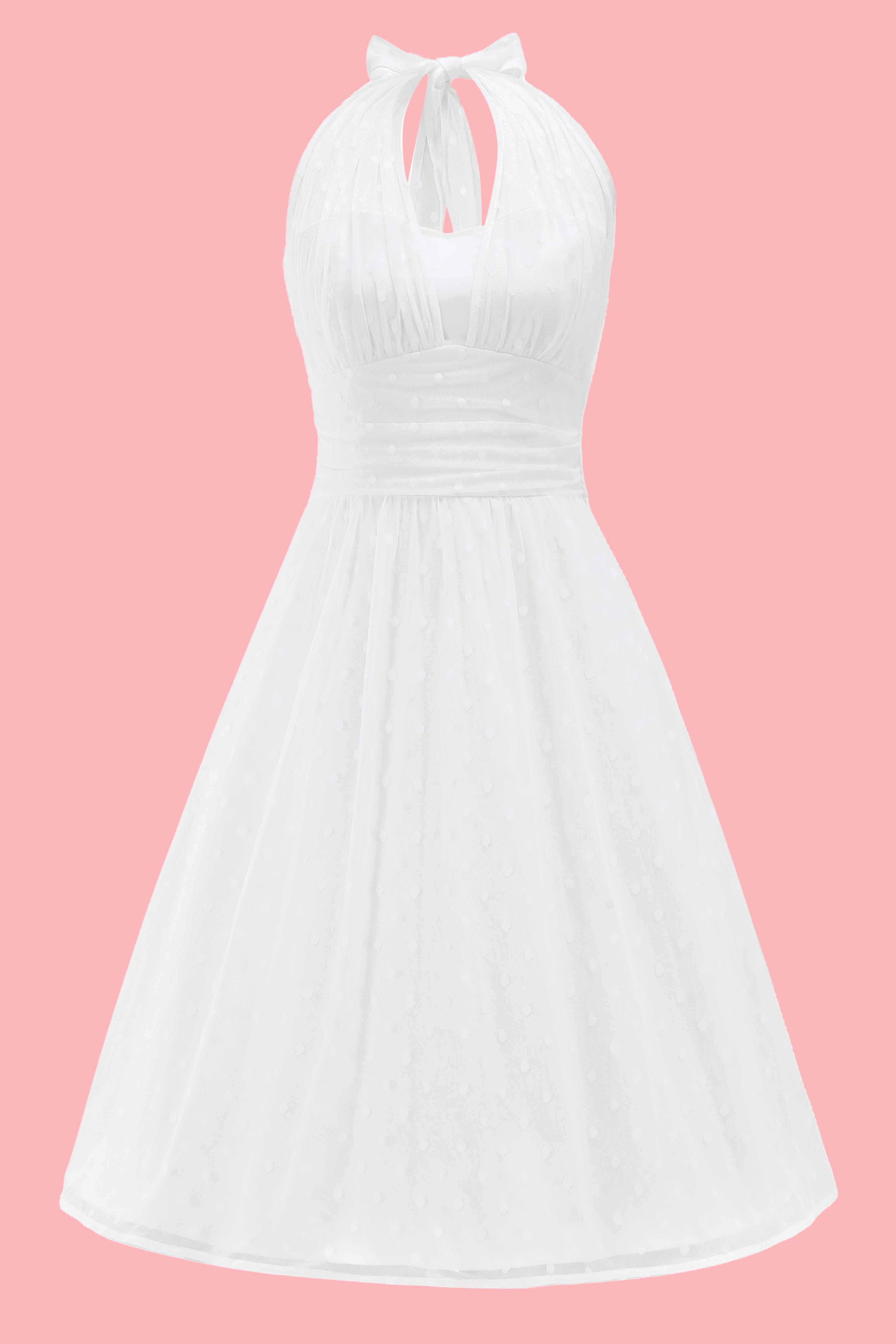 White Mesh Halter Dress | Marilyn Monroe Inspired White Mesh Halter Dress | Marilyn Monroe Inspired
