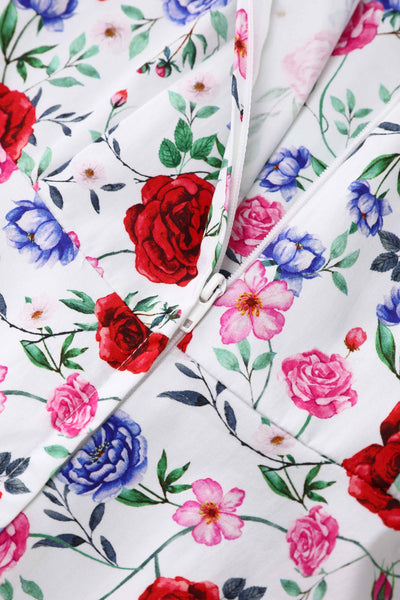  Close up view of White Rose Halter Dress