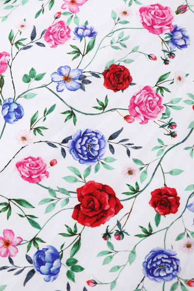 Close up view of White Rose Halter Dress