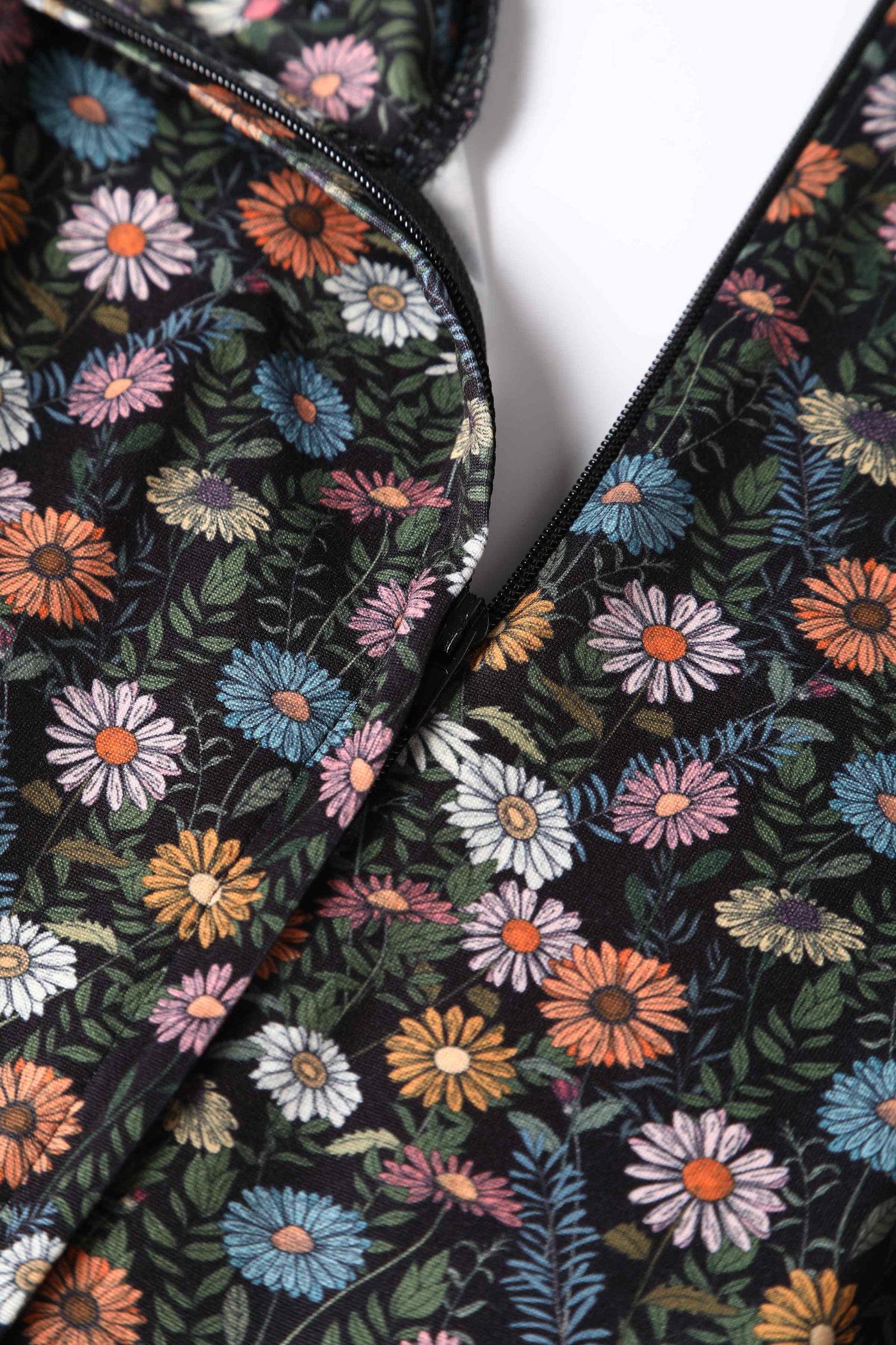 Zipper of Fabric of Julia Wildflower Midi Dress