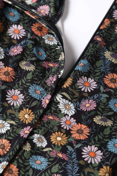 Zipper of Fabric of Julia Wildflower Midi Dress