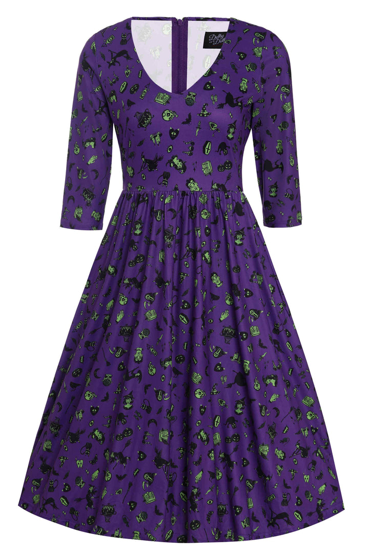 Billie Purple Wizard & Witch Long Sleeved Dress Billie Purple Wizard & Witch Long Sleeved Dress