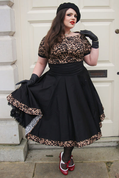 Darlene Swing Dress in Leopard Print