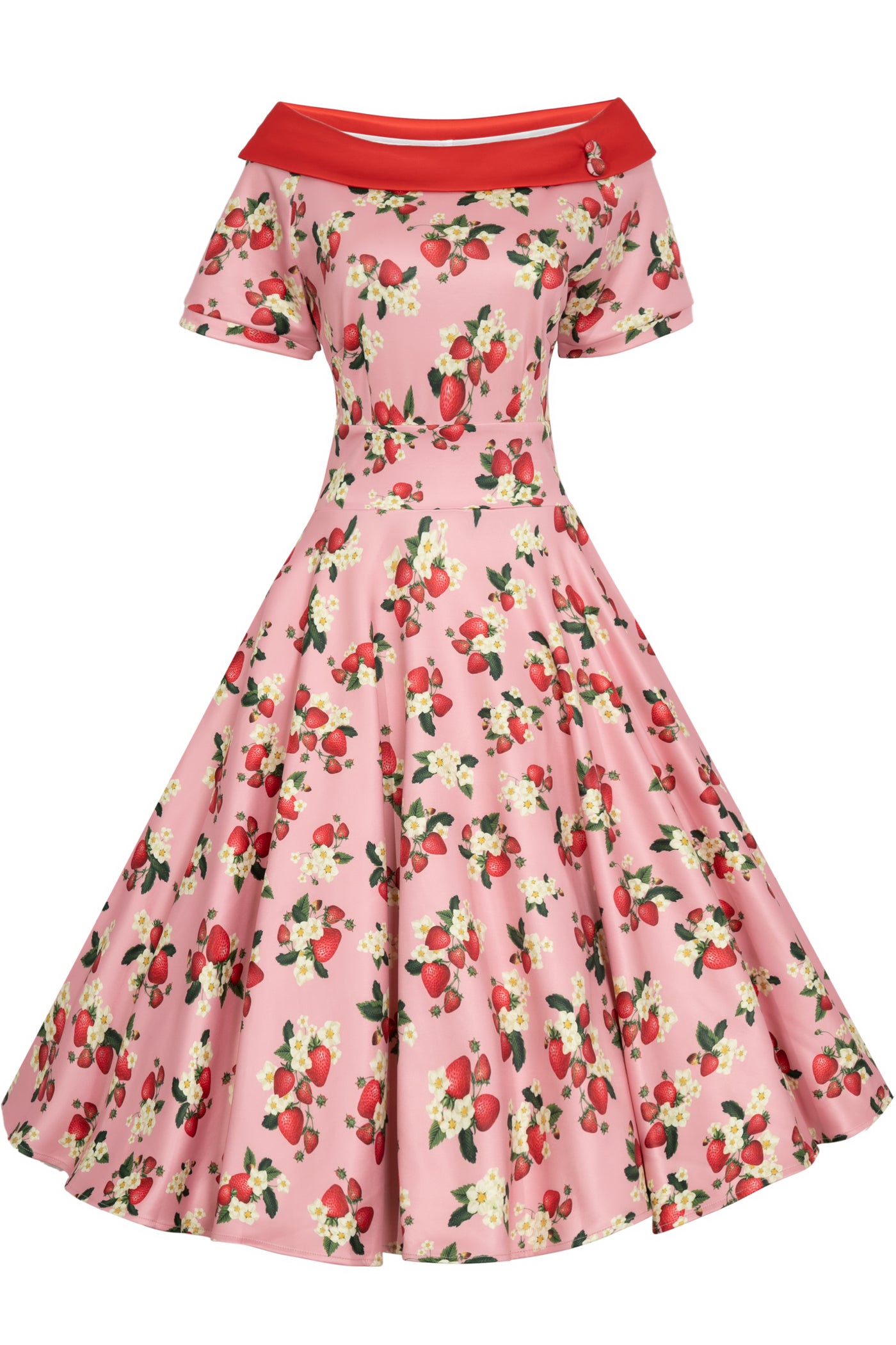 Pink Strawberry Flared Dress