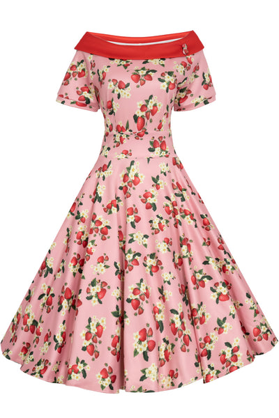 Pink Strawberry Flared Dress