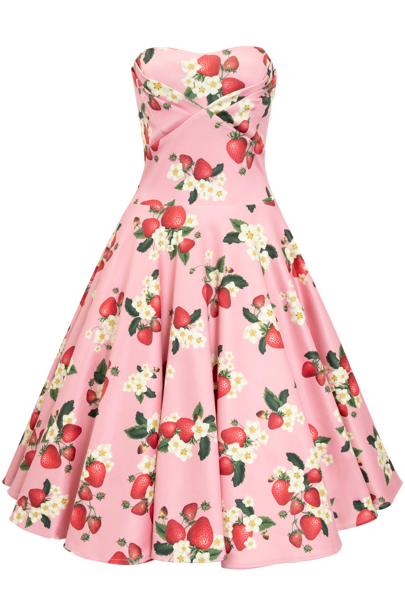  Retro Pink Strawberry Dress
