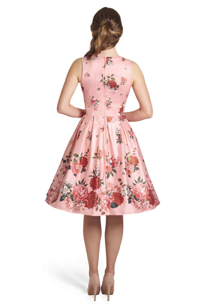 Model photo of Raising Flowers Swing Dress in Pink
