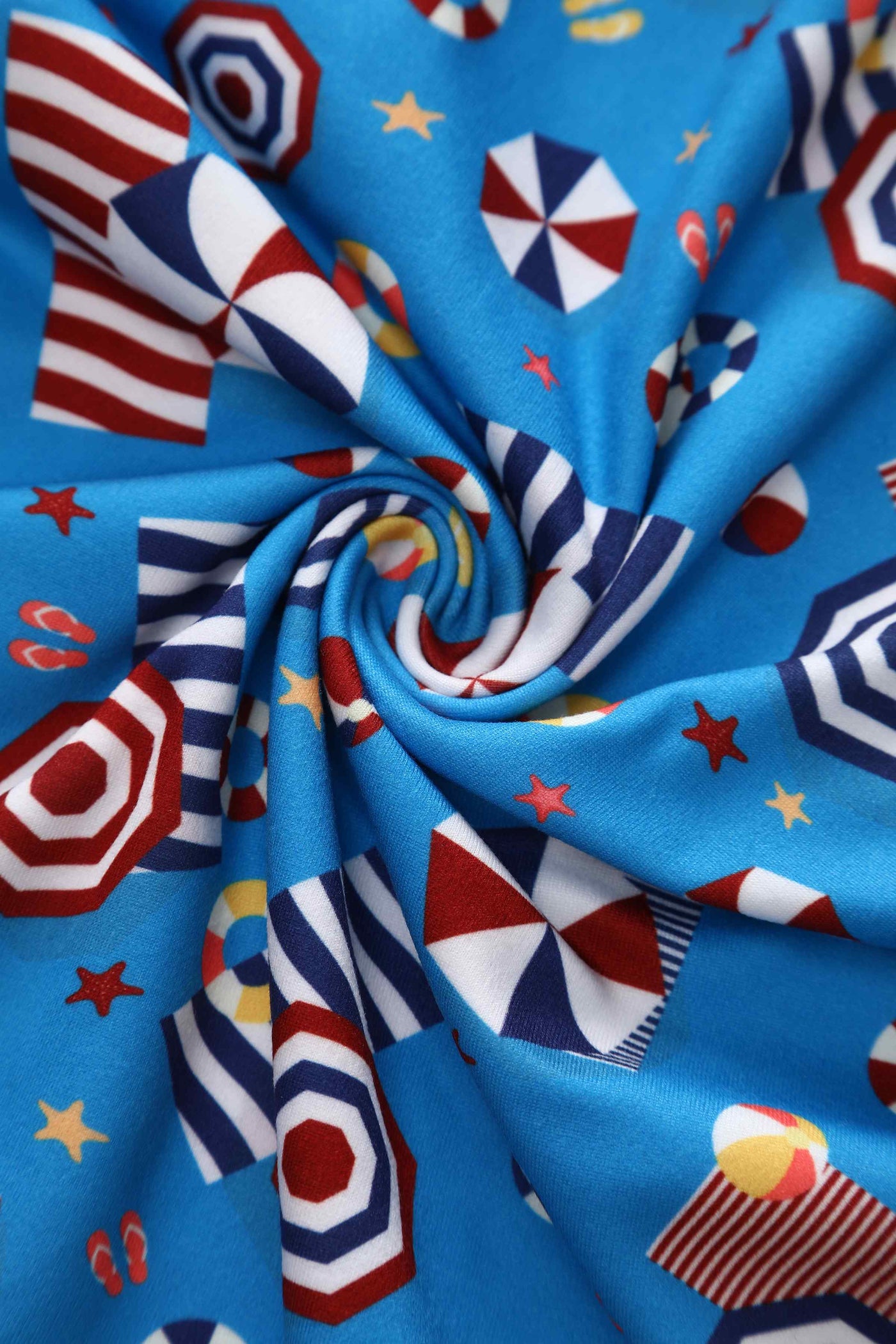 Fabric of Matilda Wrap Dress In Blue Parasole Print