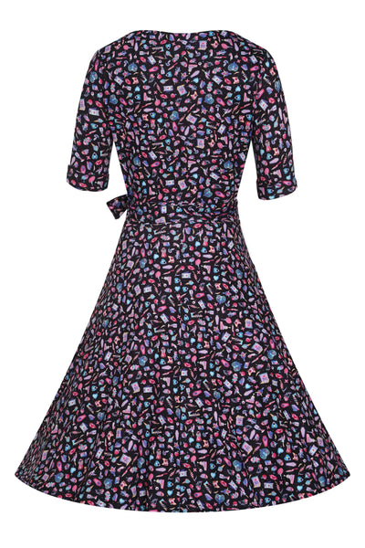 Back view of Y2K Goth Punk Wrap Dress