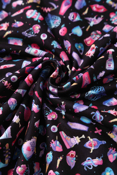 Close up view of Y2K Goth Punk Wrap Dress