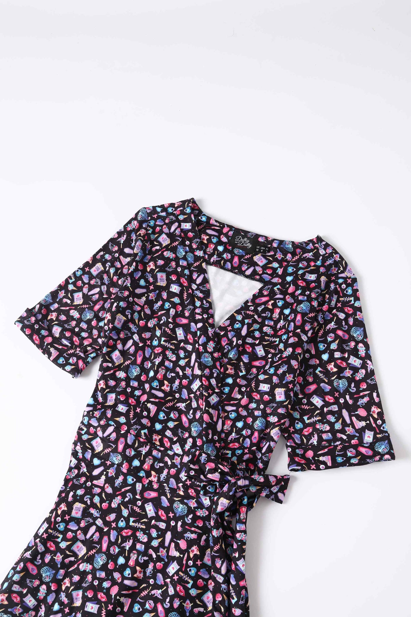 Close up view of Y2K Goth Punk Wrap Dress