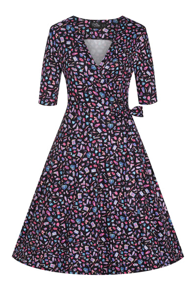 Front view of  Y2K Goth Punk Wrap Dress