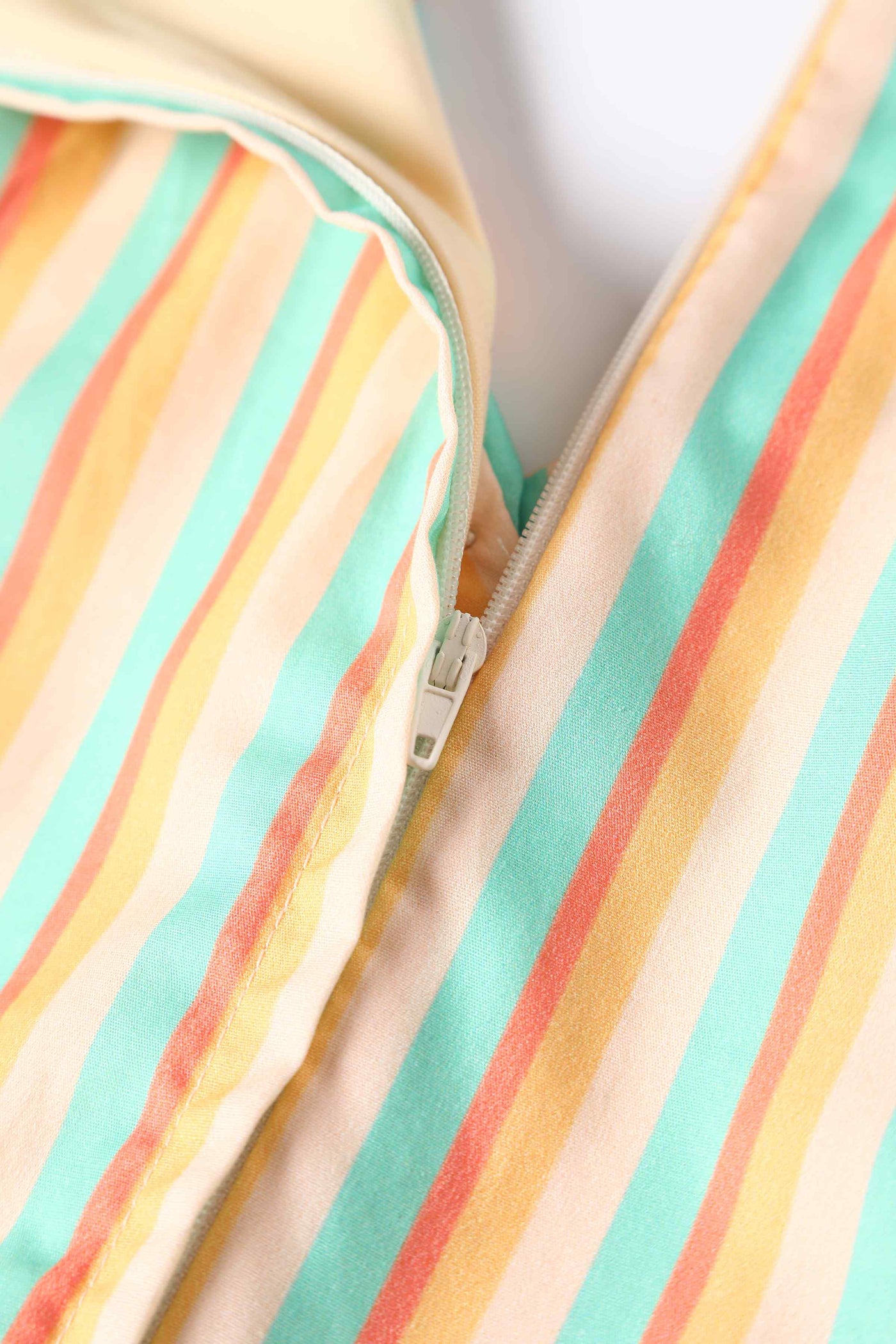 Close up view of Yellow Striped Shirt Dress