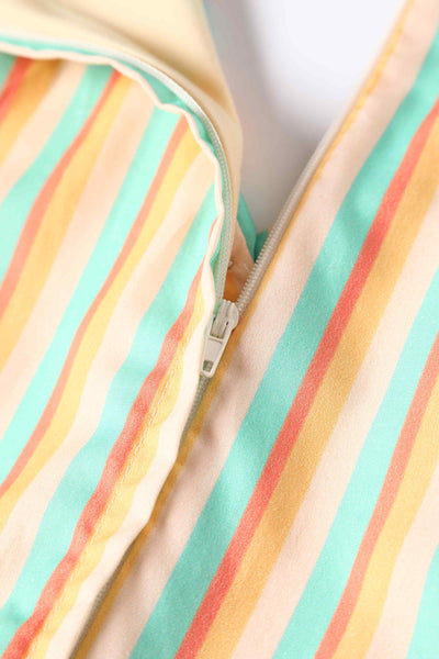 Close up view of Yellow Striped Shirt Dress