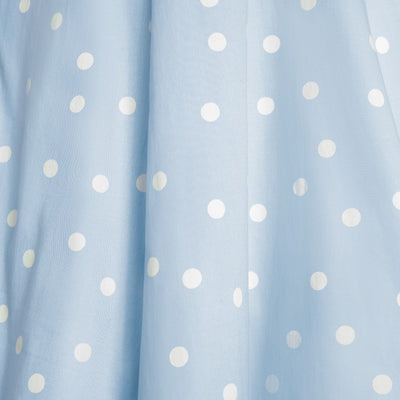 Claudia Flirty Fifties Style Polka Dot Dress In Pale Blue-White