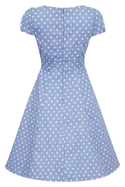 Women's Lilac & White Polka Dot Swing Dress