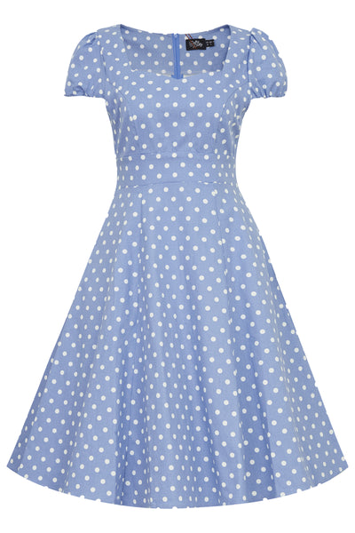 Women's Lilac & White Polka Dot Swing Dress