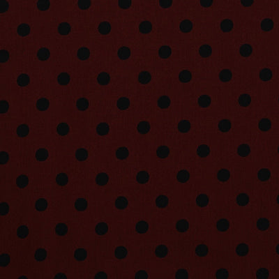 Burgundy with black polka dots swatch