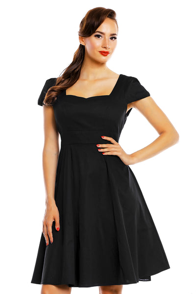 Plain black vintage dress close up