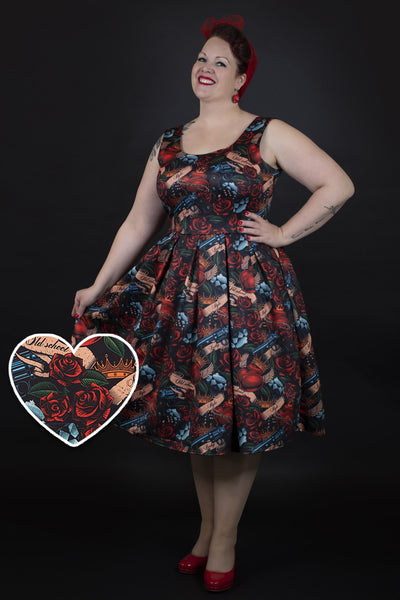 Rockabilly Guns N' Roses Swing Dress