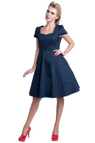 Plain Navy Swing Dress