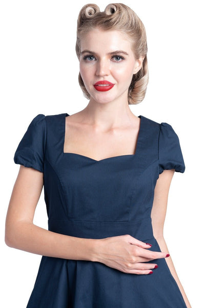 Plain Navy Swing Dress