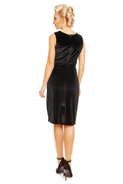 Fitted Velvet Vintage Dress in Black