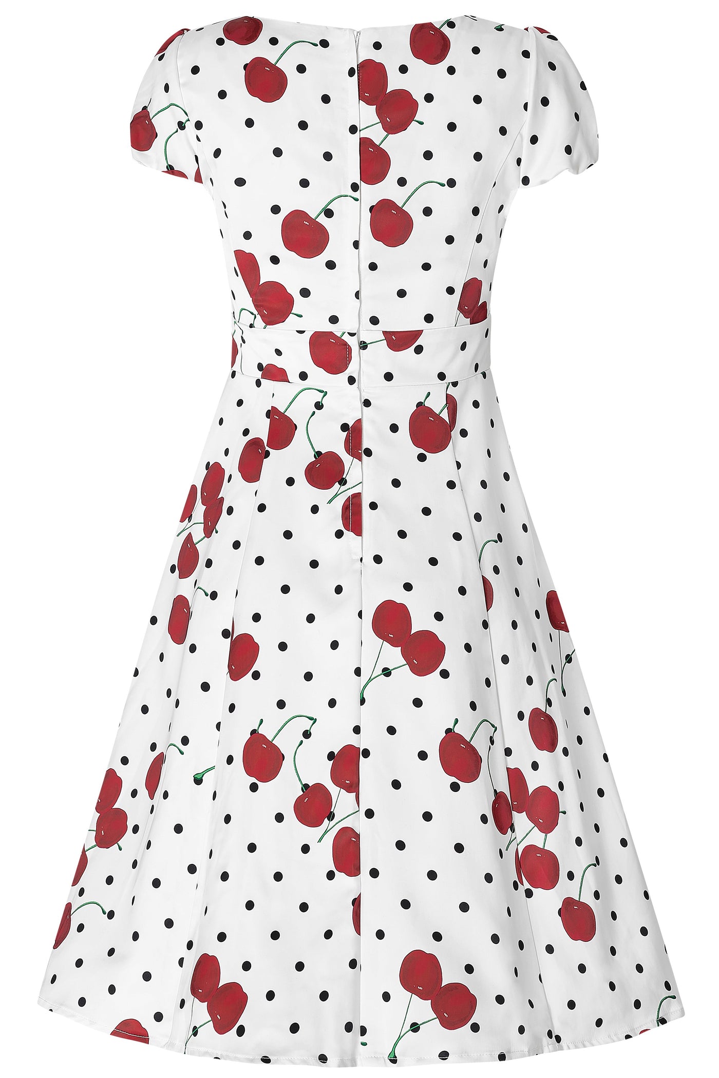50s Style Cherry & Polka Dot Print Dress