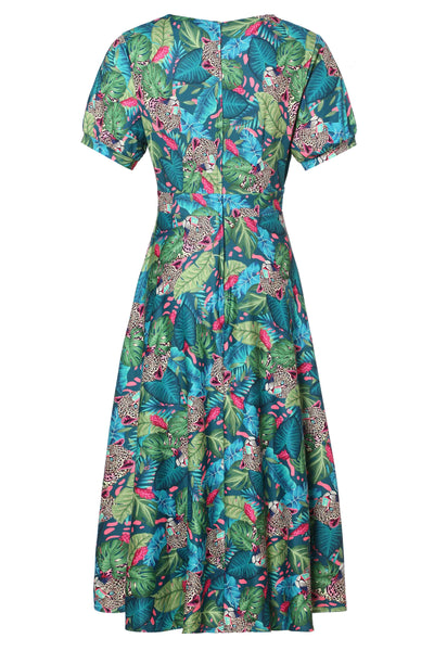 50s Style Cheetah Sleeved Dress