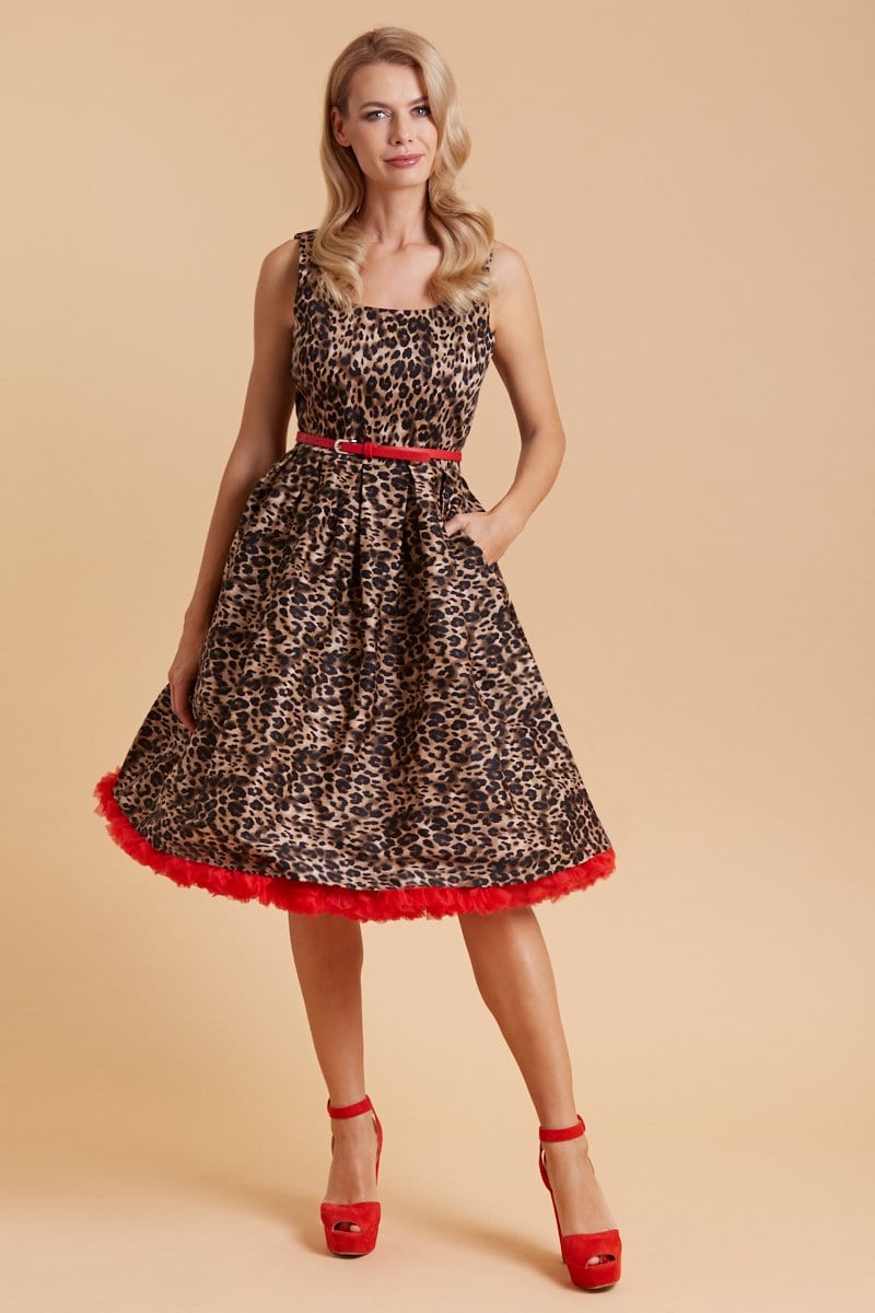 Amanda Leopard Print Swing Dress3