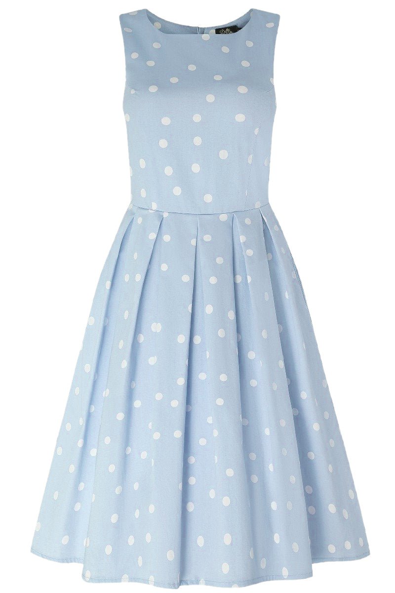 Baby Blue Polka Dot Swing Dress