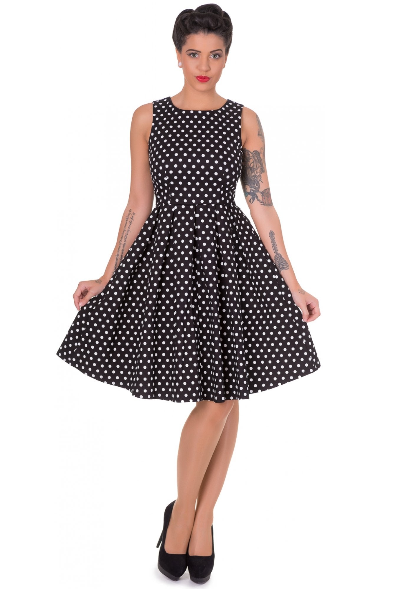 Women's Classic Black and White Polka Dot Dress