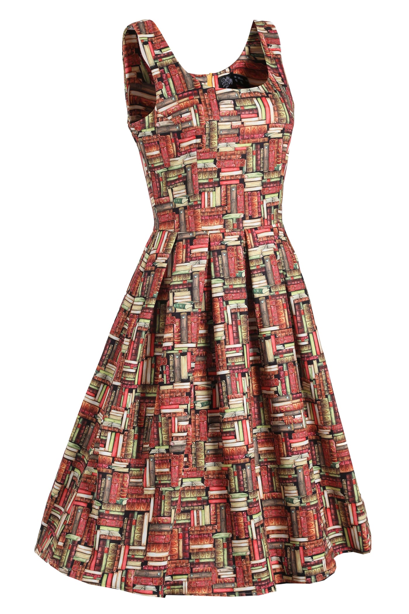  Book Print Tea Dress