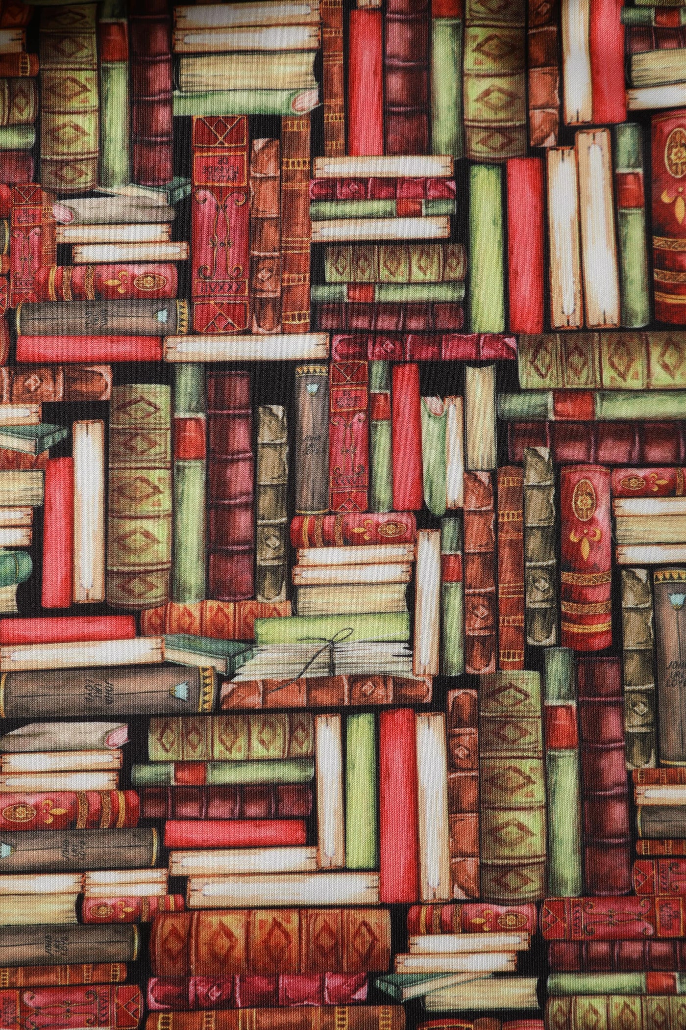 Library Books Print Fabric Swatch