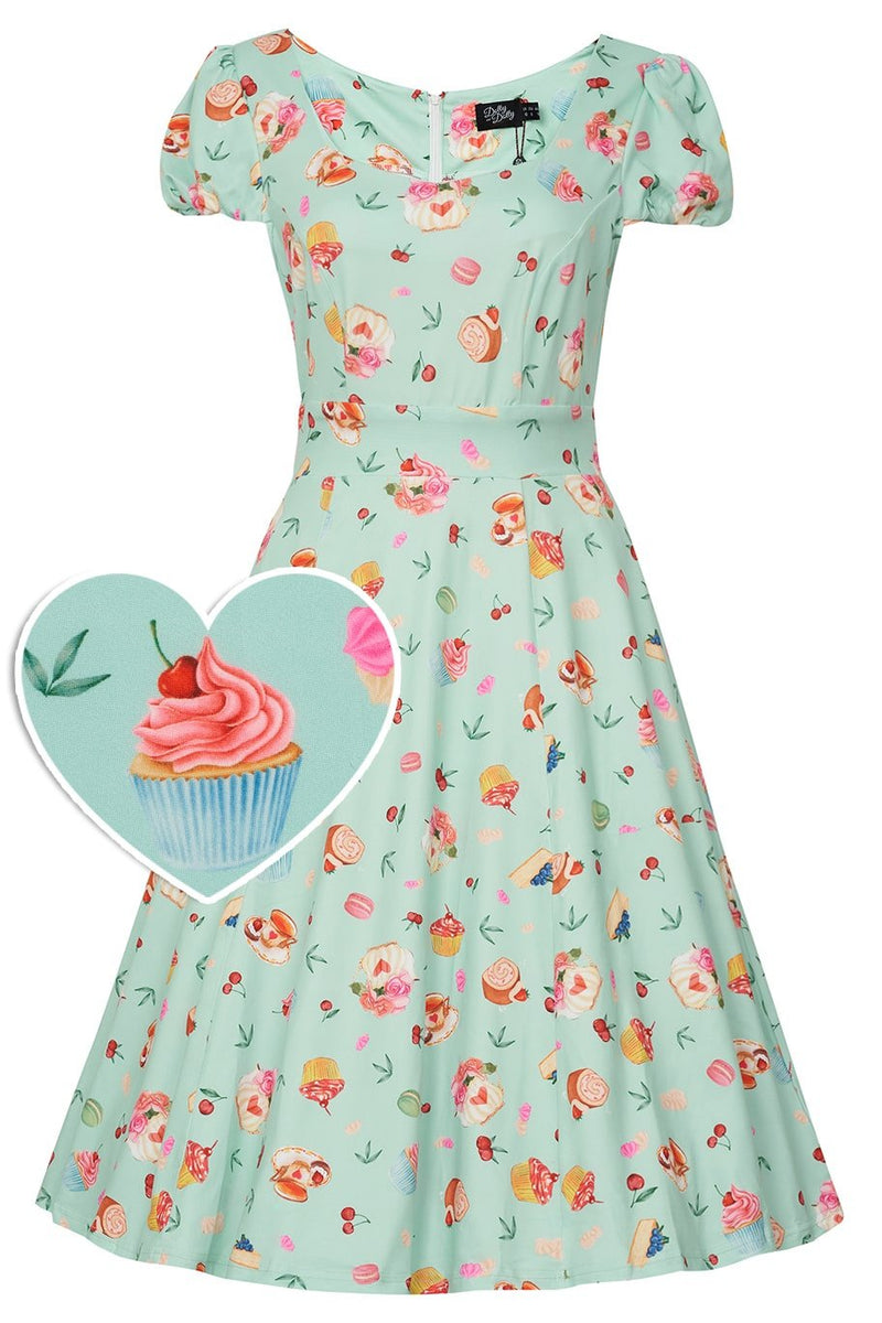 Cap Sleeved Skater Dress In Afternoon Print
