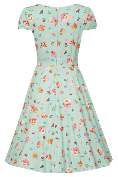  Cap Sleeved Skater Dress In Afternoon Print