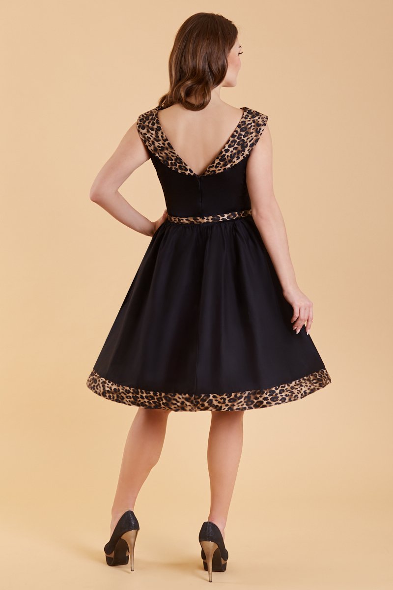 Cindy Retro Dress in Leopard Print5